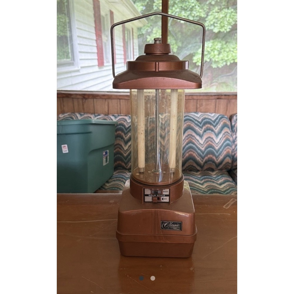 Vintage Green Ray-O-Vac Sportsman 360-S Fluorescent Camping Lantern Lamp K-1